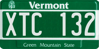 VT license plate XTC132