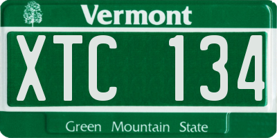 VT license plate XTC134