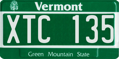 VT license plate XTC135