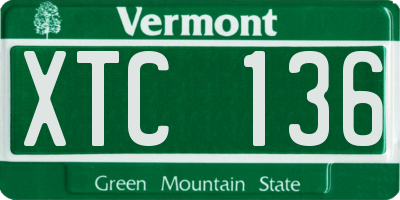 VT license plate XTC136