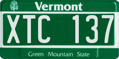VT license plate XTC137