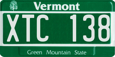 VT license plate XTC138