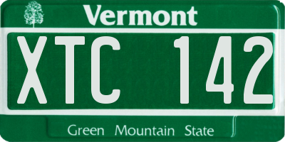 VT license plate XTC142