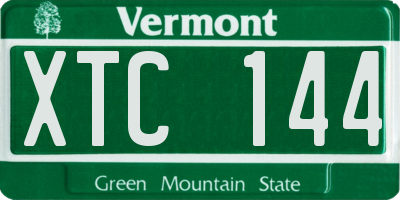 VT license plate XTC144