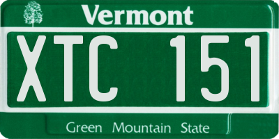 VT license plate XTC151