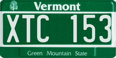 VT license plate XTC153
