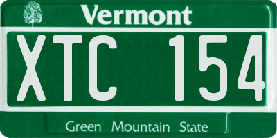 VT license plate XTC154