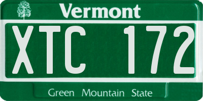 VT license plate XTC172