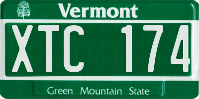 VT license plate XTC174