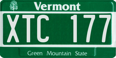 VT license plate XTC177