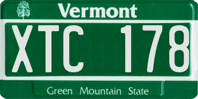 VT license plate XTC178