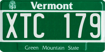 VT license plate XTC179