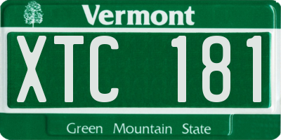 VT license plate XTC181