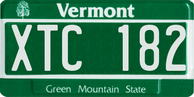 VT license plate XTC182