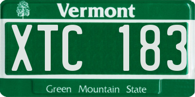 VT license plate XTC183
