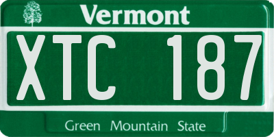 VT license plate XTC187