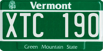 VT license plate XTC190