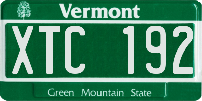 VT license plate XTC192