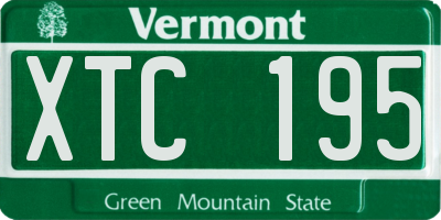 VT license plate XTC195