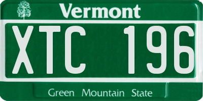 VT license plate XTC196