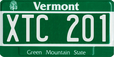 VT license plate XTC201