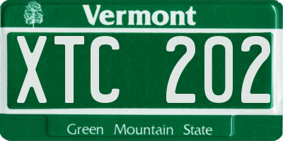 VT license plate XTC202