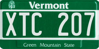 VT license plate XTC207