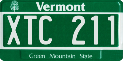 VT license plate XTC211