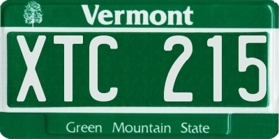 VT license plate XTC215