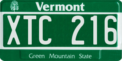 VT license plate XTC216