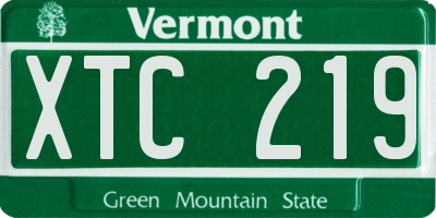 VT license plate XTC219