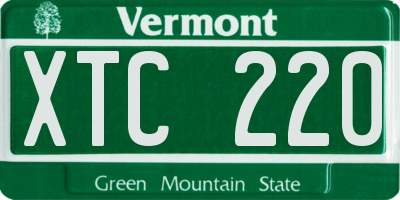 VT license plate XTC220
