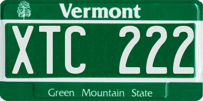 VT license plate XTC222