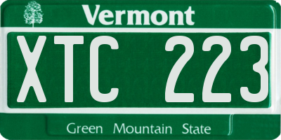 VT license plate XTC223