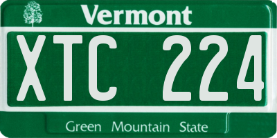 VT license plate XTC224