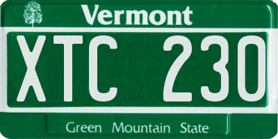 VT license plate XTC230