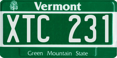 VT license plate XTC231