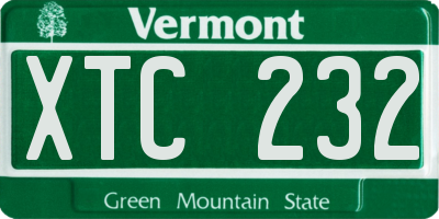 VT license plate XTC232