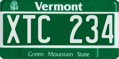 VT license plate XTC234