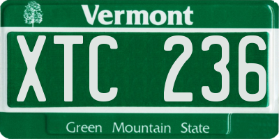 VT license plate XTC236