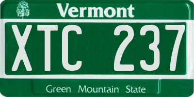 VT license plate XTC237