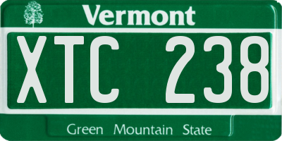 VT license plate XTC238