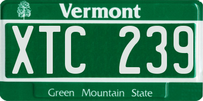 VT license plate XTC239