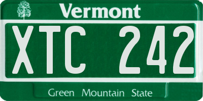 VT license plate XTC242
