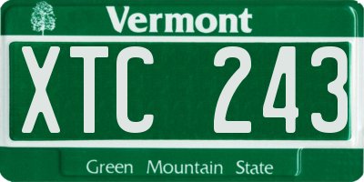 VT license plate XTC243