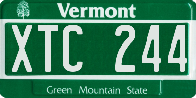 VT license plate XTC244