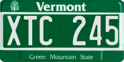 VT license plate XTC245