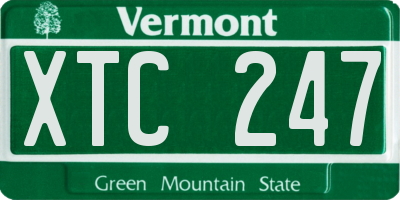 VT license plate XTC247
