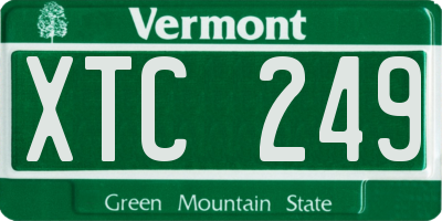 VT license plate XTC249