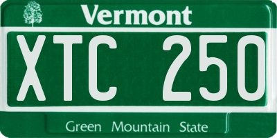 VT license plate XTC250